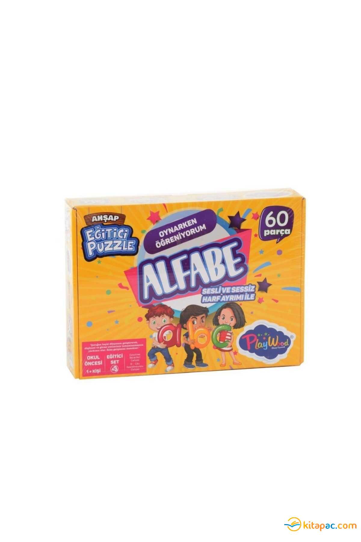 On Yıl Ahşap Eğitici Puzzle Alfabe 60 Parça