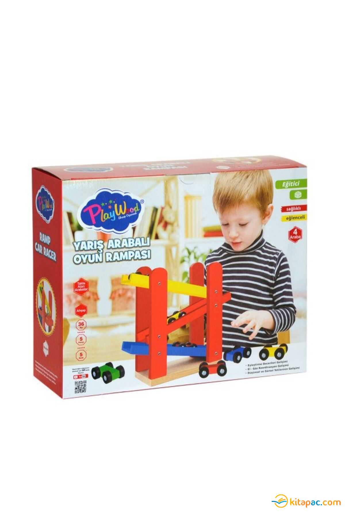 Onyıl Playwood Ahşap Otopark Yarış Arabalı Oyun Rampası